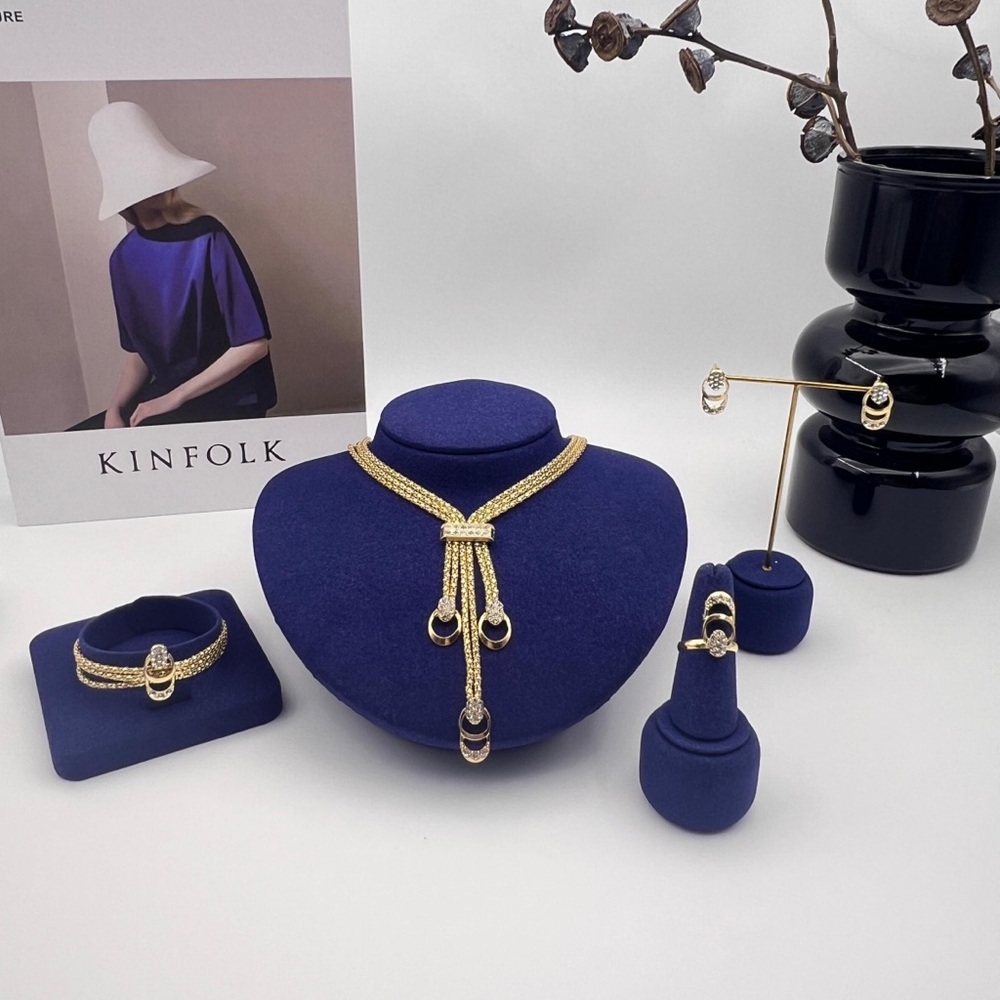 Vintage Tassel Ring Earrings Bracelet Necklace - Gold